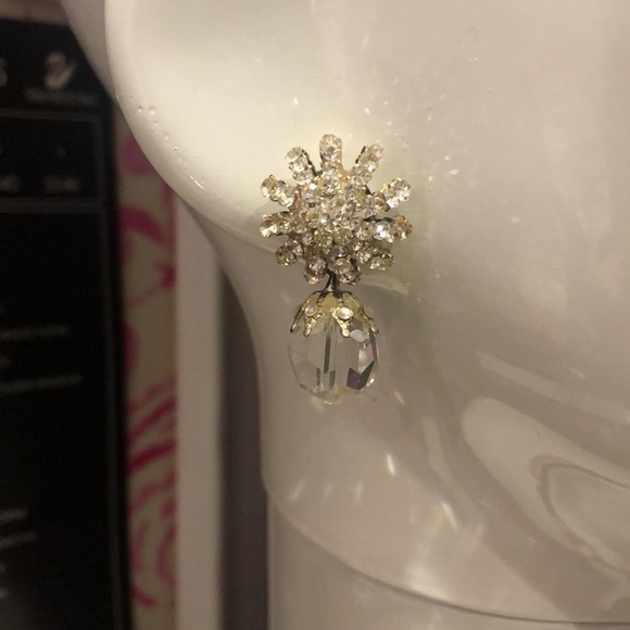 Vintage Starburst with Cut Crystal Round Drop, NWT - Picture 3 of 4